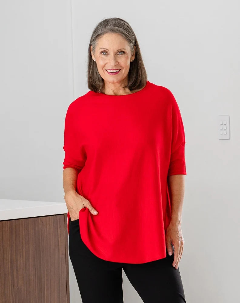 Batwing Knit - Red - Image 2