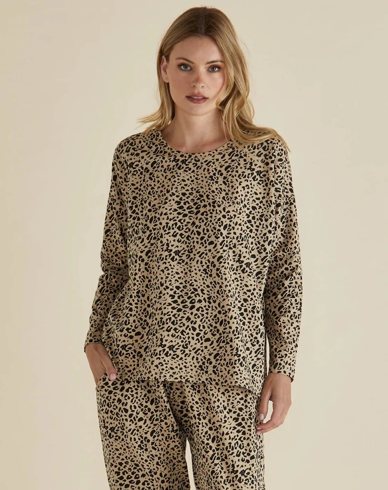 Brixley Long Sleeve Top - Leopard