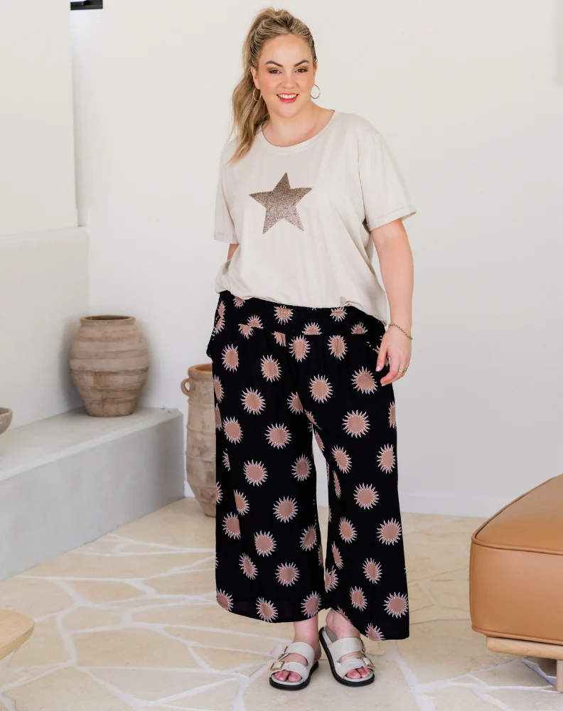 Star Sequin Tee - Beige - Image 2