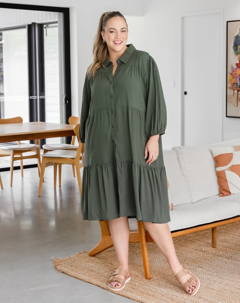 Tara Shirt Dress - Khaki - Image 6
